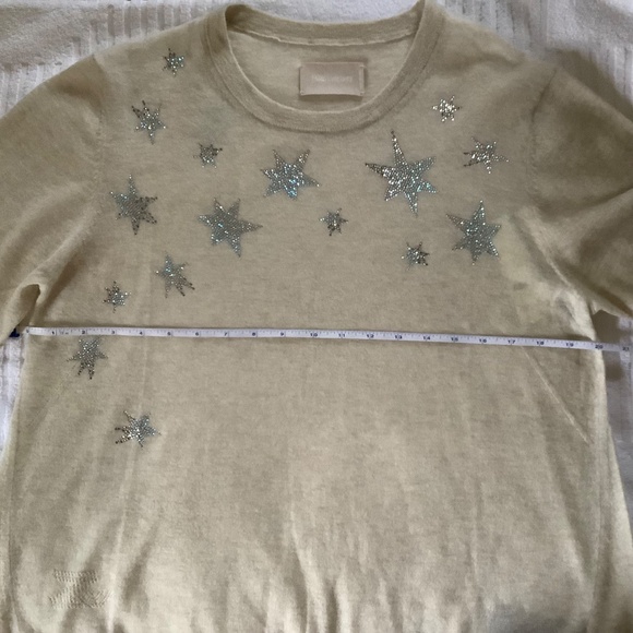 Zadig & Voltaire Ida Stars Strass Cashmere Sweater Sugar SZ L - Picture 16 of 16